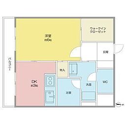 さくら館本陣 1Kの間取図画像