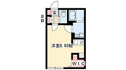 ブランシェ桜山シャンブルー ワンルームの間取図画像