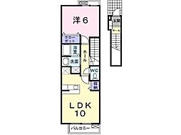 レジデンスフジ 1LDKの間取図画像