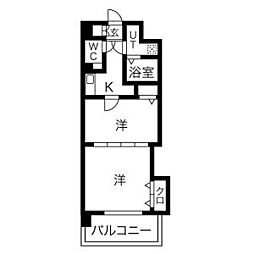セントラル名古屋 1DKの間取図画像