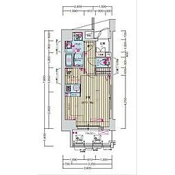 プレサンス鶴舞公園セラヴィ ワンルームの間取図画像