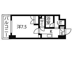 アマーレ葵 1Kの間取図画像