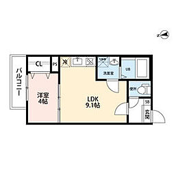 メゾンシエル 1LDKの間取図画像