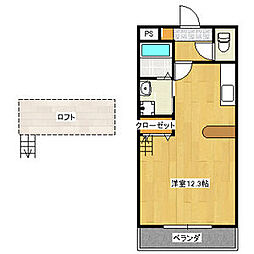 サニーフラット瑞穂 ワンルームの間取図画像