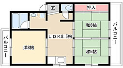 グランドール宝ヶ丘 3LDKの間取図画像
