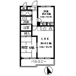 グランドール大幸2 2LDKの間取図画像