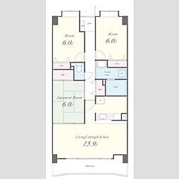リーフマンショングロリアス 3LDKの間取図画像