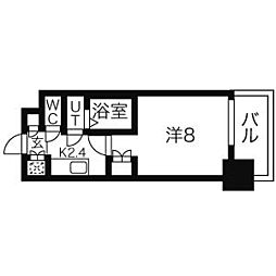 シエルブルー栄 1Kの間取図画像