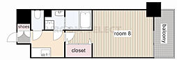 エスリード金山クラッシィ 1Kの間取図画像