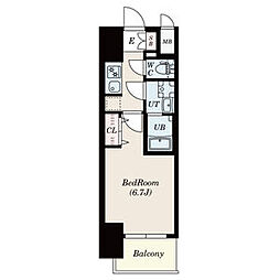 S-RESIDENCE茶屋ヶ坂 1Kの間取図画像