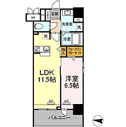 L'ENVOLMEIEKI 1LDKの間取図画像