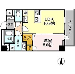 レジデンス丸の内七間町 1LDKの間取図画像