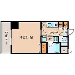 グランルージュ栄2 1Kの間取図画像