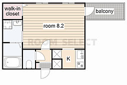 ターナ・シェリム 1Kの間取図画像