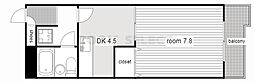 7thAve 1DKの間取図画像