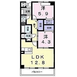 フィールド21 2LDKの間取図画像
