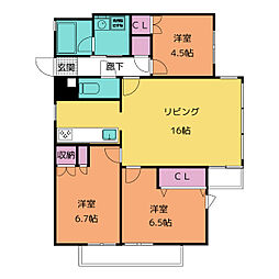 アビタ覚王山 3LDKの間取図画像