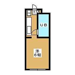 テイスト今池 1階ワンルームの間取り