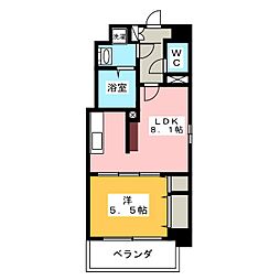 Ｔhｅ　Ｓｅｖｅｎｓ’ 6階1LDKの間取り