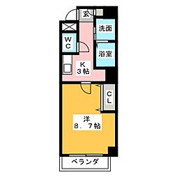 マノアール高城 1Kの間取図画像