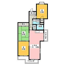 スカイラーク丘上 3LDKの間取図画像