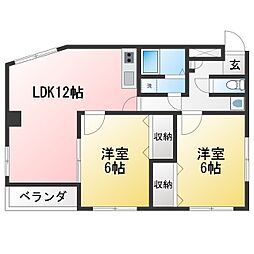 フレンドリー司 2LDKの間取図画像
