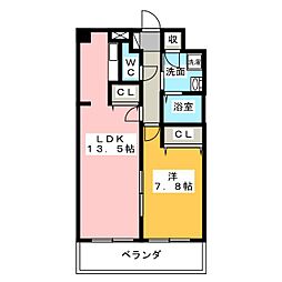 グランシャリオ覺王山 1LDKの間取図画像