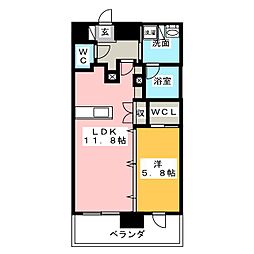 グランシャリオ池下 1LDKの間取図画像