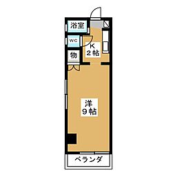 カヤバプラザ 1Kの間取図画像