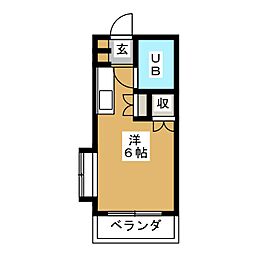 フラワーヒルズ ワンルームの間取図画像