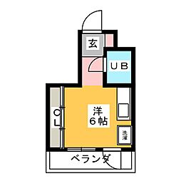 小塩マンション ワンルームの間取図画像