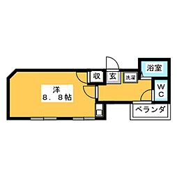 池下ヤママンビル ワンルームの間取図画像