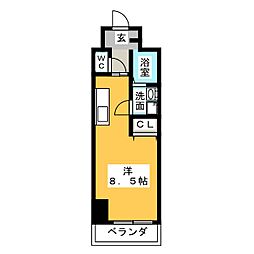 ラドゥセール今池 ワンルームの間取図画像
