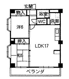 マンション葵 2LDKの間取図画像
