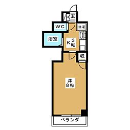エスターブル池下 1Kの間取図画像