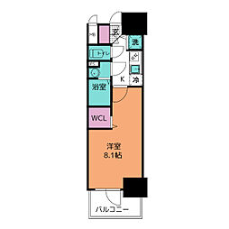 エスリード今池ルミナス 1Kの間取図画像