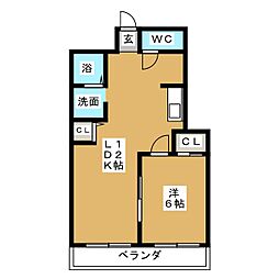 山八第一ビル 1LDKの間取図画像