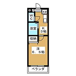 サンガーデンムゲンダイ 1Kの間取図画像