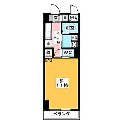 グランダール吹上 1Kの間取図画像