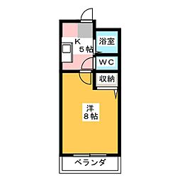 Kコート 1Kの間取図画像