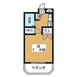 ノーブルハウス吉田 ワンルームの間取図画像