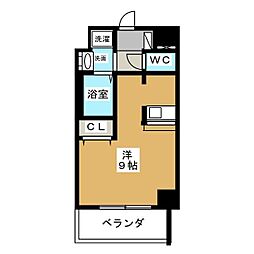 プレサンスナゴヤ桜通ビッグビート 1Kの間取図画像