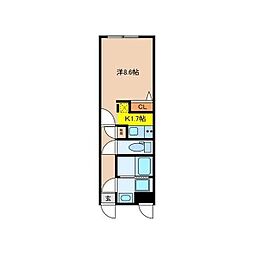 quadorIMAIKEEAST ワンルームの間取図画像