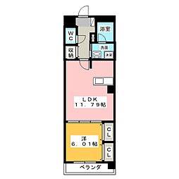 サニーウエル高見 1LDKの間取図画像