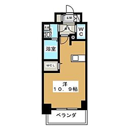 プレサンス池下トレス 1Kの間取図画像
