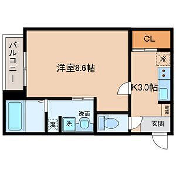 e-house中村公園 303｜愛知県名古屋市中村区向島町２丁目(賃貸アパート1K・3階・28.09㎡)の写真 その2