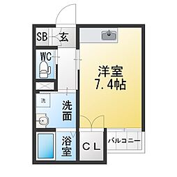 MaisonSoleil名駅西 ワンルームの間取図画像