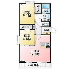 glicina白子 2LDKの間取図画像