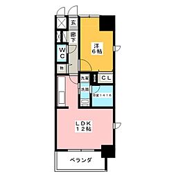 ラフィーネ名駅南 1LDKの間取図画像