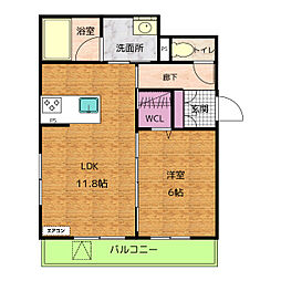 シャーメゾン楓 1LDKの間取図画像